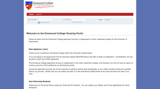 the Emmanuel College Housing Portal