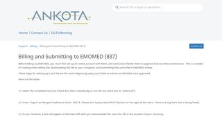 Billing and Submitting to EMOMED | MO Ankota Support