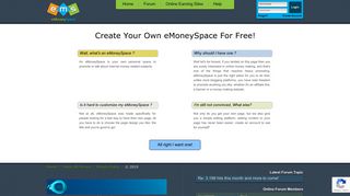 eMoneySpace - Your own web page!