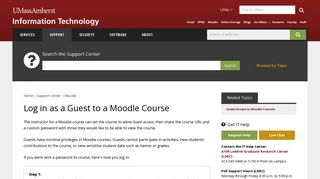 Log in as a Guest to a Moodle Course | UMass Amherst Information ...