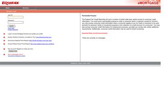 Login - Equifax - eMortgage
