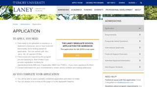 Application | Emory Laney Graduate School