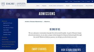 Undergraduate BBA Admissions - Emory University's Goizueta ...