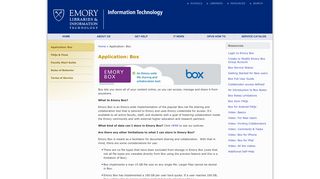 Emory LITS: Information Technology | Application: Box
