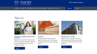 Emory University | Off Campus Housing Search | Registration