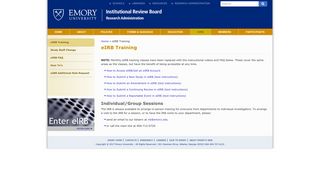 eIRB Training - Emory IRB - Emory University