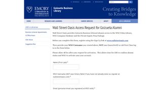Wall Street Oasis Access Request for Goizueta Alumni - Goizueta ...