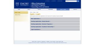 Apply | Login - Emory College of Arts and Sciences - Emory University