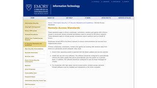 Emory LITS: Information Technology | Remote Access Standards