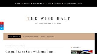 Get paid $6 to $100 with emotions. - The wise half