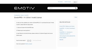 EmotivPRO - V1.3 Error: Invalid License – Knowledge Base