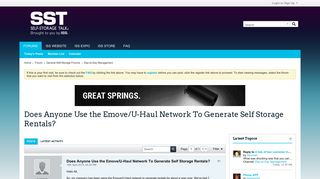 Does Anyone Use the Emove/U-Haul Network To Generate Self Storage ...