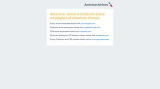 Access to Jetnet is limited to active employees of American Airlines.
