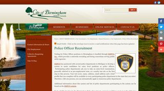 Police Officer Recruitment - City of Birmingham, Michigan