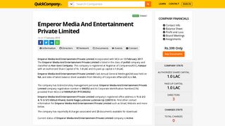 Emperor Media And Entertainment Private Limited - | QuickCompany