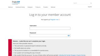 Log in to your member account - Empire Blue Cross Blue Shield