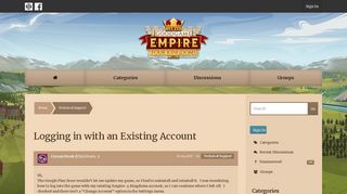 Logging in with an Existing Account — Empire: Four Kingdoms ...