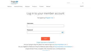 Log in: New & Registered Members | Empireblue.com