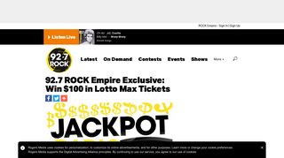 92.7 ROCK Empire Exclusive: Win $100 in Lotto Max Tickets - 92.7 Rock