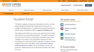 Student Email | IT Service Desk | SUNY Empire State College