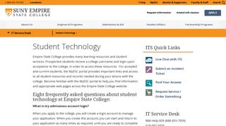 Student Technology | IT Service Desk | SUNY Empire State College