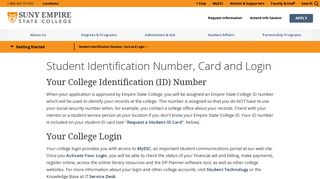 Student Identification Number, Card and Login - SUNY Empire State ...