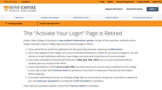 Activate Login Page Retired - SUNY Empire State College