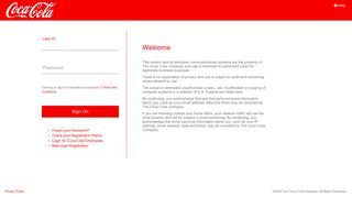 Registered Users Sign On - Coca Cola