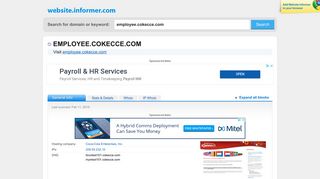employee.cokecce.com at Website Informer. Visit Employee Cokecce.