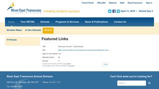 Featured Links - Employee Connect - Subs/Casuals - River East ...