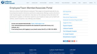 Employee/Team Member/Associate Portal at the Lutheran Health ...
