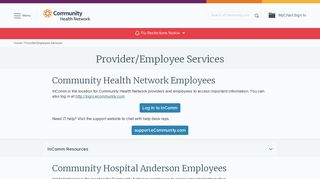 Provider/Employee Services | Community Health Network