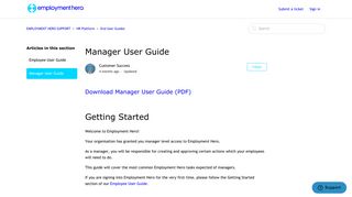 Manager User Guide – EMPLOYMENT HERO SUPPORT