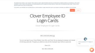 Clover Employee ID Login Cards - CardConnect MSP
