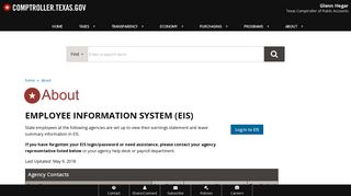 Employee Information System (EIS) - Texas Comptroller - Texas.gov