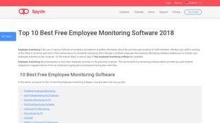 Top 10 Best Free Employee Monitoring Software 2018. - Spyzie