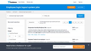 Employee login logout system Jobs, Employment | Freelancer