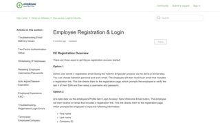 Employee Registration & Login – Help Center