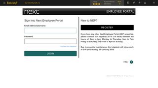 Next - Employee Portal - Login - Website data analysis by Danetsoft.com