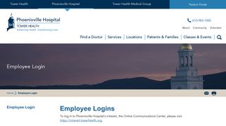 Employee Login | Tower Health Phoenixville Hospital