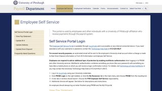 Employee Self Service - Payroll Department | University of Pittsburgh ...