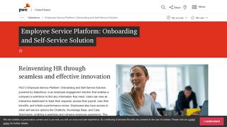 Employee Service Platform: Onboarding and Self-Service Solution: PwC