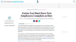 New Hire Forms and Checklist - The Balance Small Business