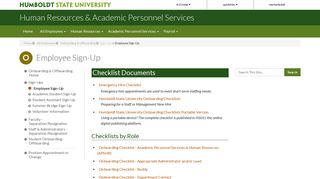 Employee Sign-Up | Human Resources & Academic Personnel Services
