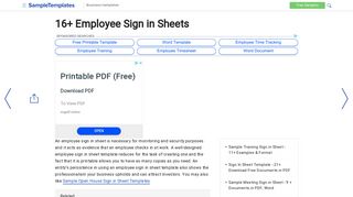 Sample Employee Sign in Sheet - 15+ Free Documents Download ...