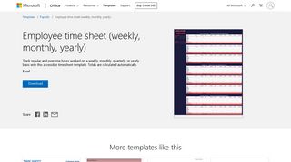 Employee time sheet (weekly, monthly, yearly)