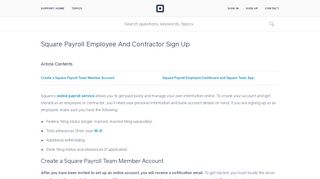 Square Payroll Employee And Contractor Sign Up | Square Support ...