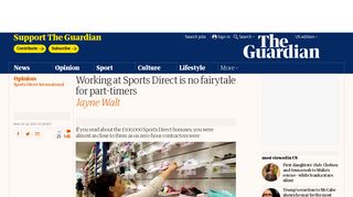Working at Sports Direct is no fairytale for part-timers | Jayne Walt ...