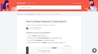 How to Setup Employer D Exportation? | Agendrix Help Center
