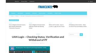 UAN Login – Checking Status, Verification and Withdrawl of PF ...